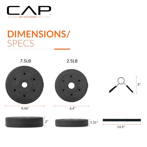 CAP Barbell 40-Pound Adjustable Cement Dumbbell Set C781