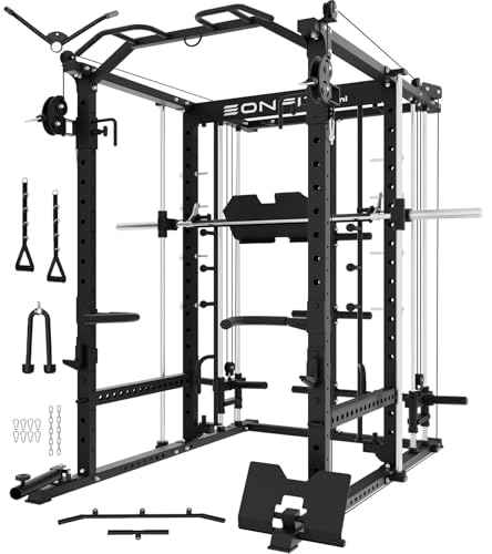 Eonfit E5 Smith Machine with Vertical Leg Press, Power Cage Squat Rack, Home Gym Equipment R390