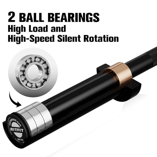 RITFIT Olympic Barbell 4ft/6ft 2 Inch Weight Bar for Strength Training, 500lbs Capacity F369