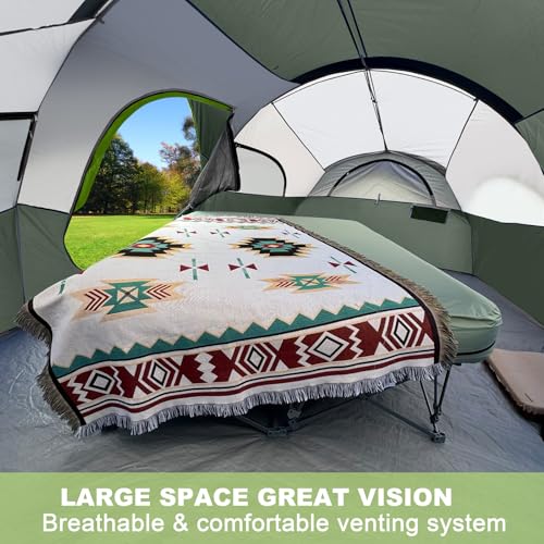 CAMPROS CP Tent 8 Person Weather Resistant Family Camping Tent with Carry Bag Z5924