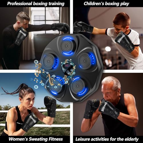 Music Boxing Machine with Gloves, Wall Mounted Electronic Target for Adults Kids D339716