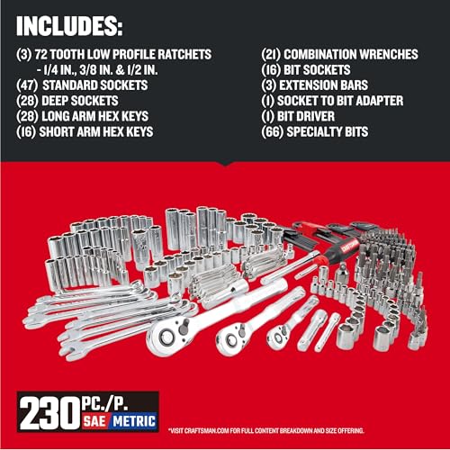 Craftsman 262-Piece Mechanic Tool Set with 3-Drawer VERSASTACK Tool Box, SAE/Metric W740