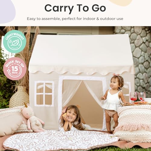 Tiny Land Kids Play Tent with Padded Mat & LED Lights, Indoor Playhouse for Toddlers G6025