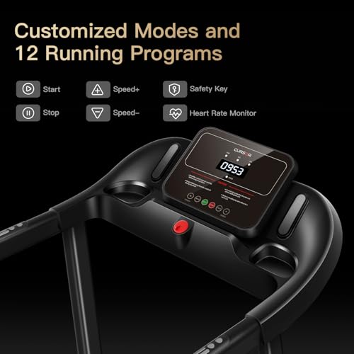 CURSOR FITNESS Folding Treadmill with Pulse Sensor I283641