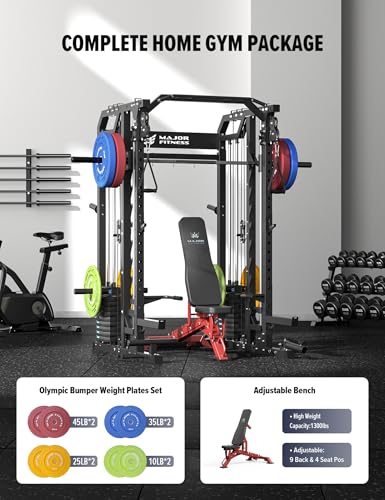 Major Fitness Smith Machine Drone2 Premium All-in-One Home Gym with Aluminum Pulley Set J82580