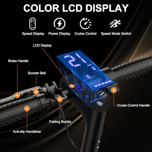 Electric Scooter with 10" Solid Tires, 500W Motor, 22 Miles Range, Folding D4827