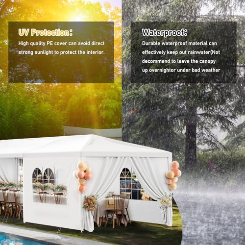 Outdoor Party Tent 10x30 Black with 8 Removable Sidewalls V87006