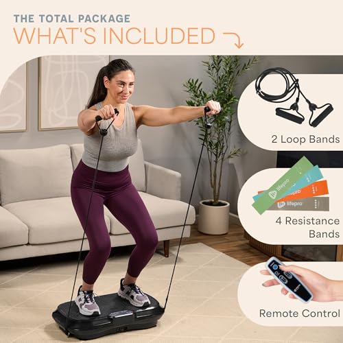 Lifepro Waver Vibration Plate Exercise Machine with Loop Bands V797593