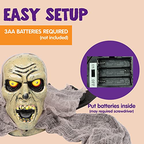 JOYIN Zombie Halloween Decoration Outdoor with Sound and Flashing Eyes Z38508