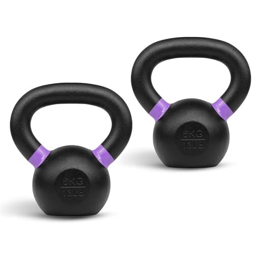 Yes4All Powder Coated Cast Iron Kettlebell Weight Set for Home Gym N15817