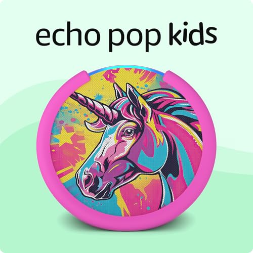 Amazon Echo Pop Kids with parental controls, includes 6 months of Amazon Kids+ F734