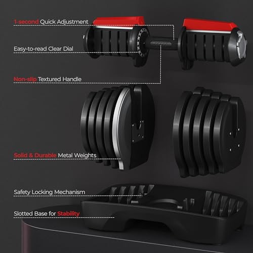 Yaheetech Adjustable Dumbbell Set with Anti-Slip Handle for Home Gym J871148