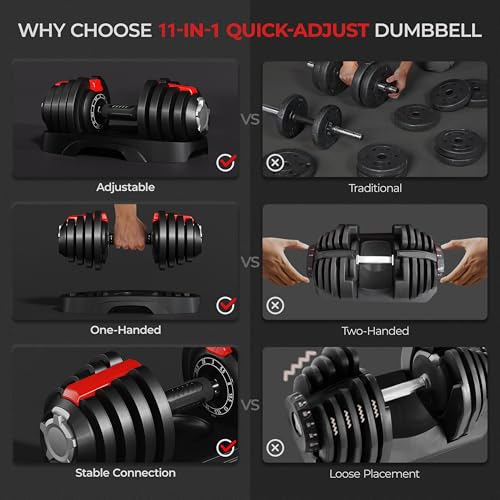 Yaheetech Adjustable Dumbbell Set with Anti-Slip Handle for Home Gym J871148