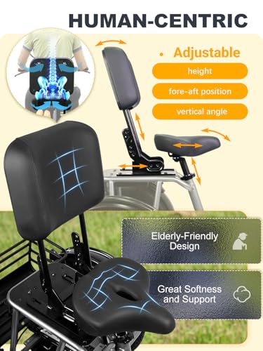 Breeze Folding Electric Tricycle for Adults, 1000W, Fat Tire, 450lbs Load I237900