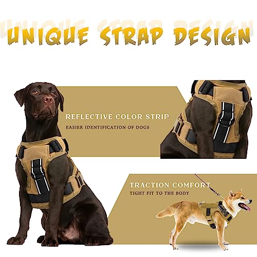 PETODAY Tactical Dog Harness for Large Dogs, Heavy Duty with Handle, Black T996311