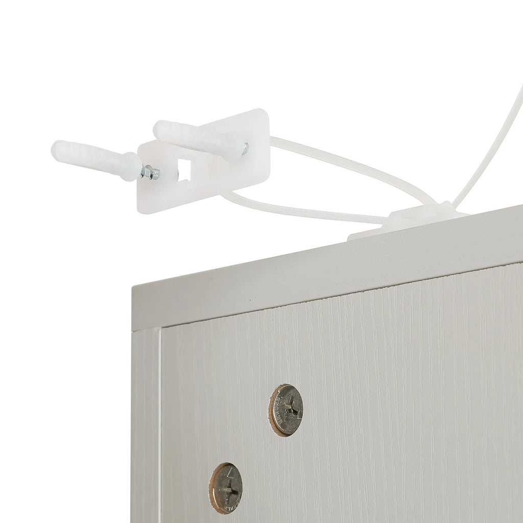 DWVO 67" Tall Corner Storage Cabinet with 4 Doors, White N91659