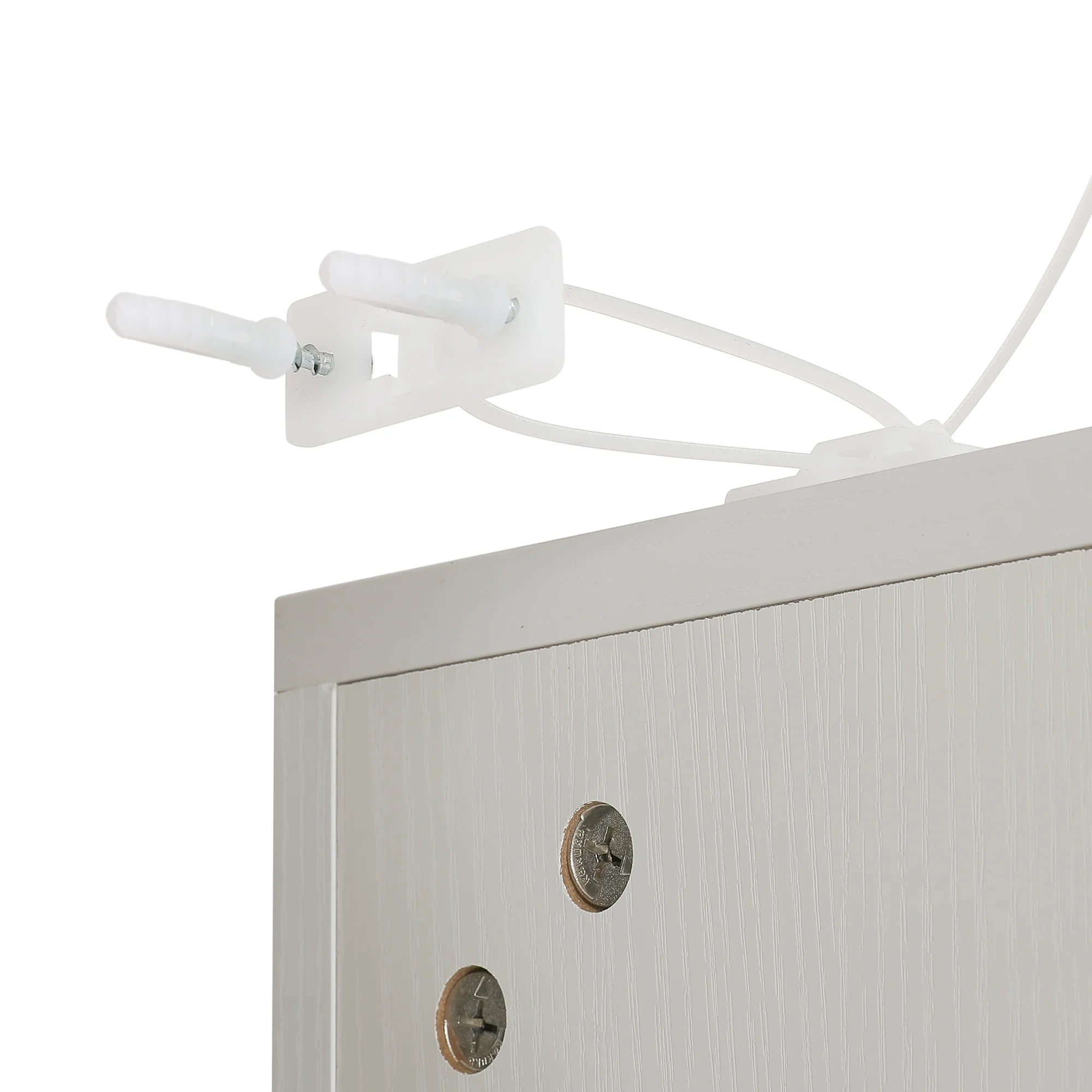 DWVO 67" Tall Corner Storage Cabinet with 4 Doors, White N91659