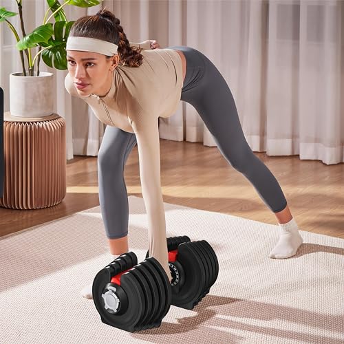 Yaheetech Adjustable Dumbbell Set with Anti-Slip Handle for Home Gym J871148
