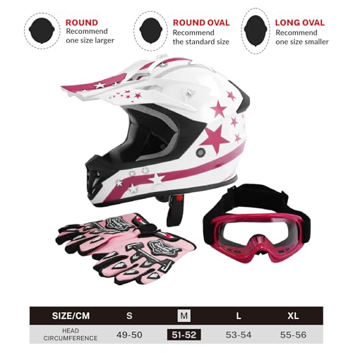 SLMOTO Dot Youth Kids Motocross Offroad Helmet with Goggles and Gloves Blue Skull D851858