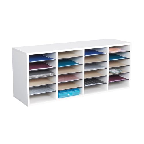 Safco Wooden Paper and Mail Organizer, Adjustable Shelves, Stackable B285