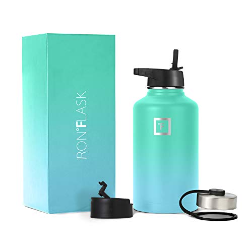 IRON °FLASK Stainless Steel Insulated Water Bottle with 3 Lids, 40 oz U19688