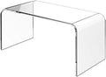 TJUNBOLIFE Acrylic Coffee Table  32" L x 16" W x 16" H Acrylic Table with Waterfall Edges  Clear Lucite Table Acrylic  for Living Room Bedroom
