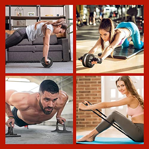 Ab Roller Wheel Kit with Push Up Bars, Resistance Bands, Knee Mat N9904