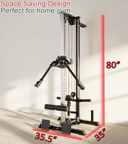 Eonfit Cable Machine for Home Gym, LAT Pulldown Crossover with Leg Holder Z123473