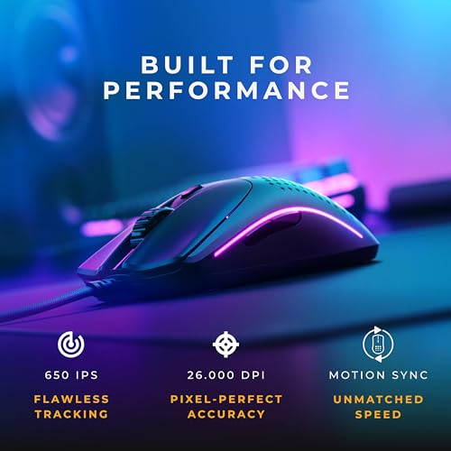Glorious Model D Wired Gaming Mouse - 68g Honeycomb RGB Ergonomic, Matte White M160012