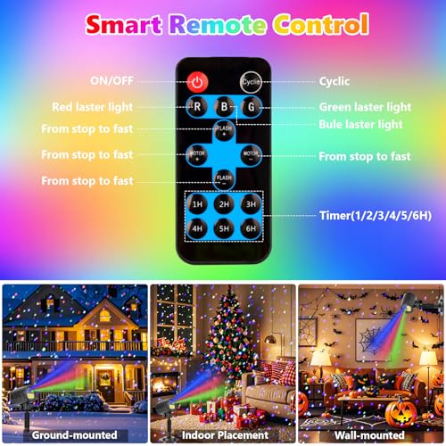 Halloween Christmas Projector Lights Outdoor with Remote, Waterproof Holiday Decor N1281