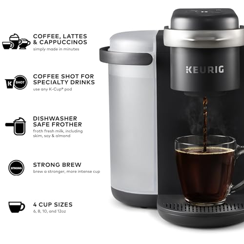 Keurig K-Cafe Single-Serve Coffee, Latte & Cappuccino Maker with Milk Frother, Dark Charcoal H6761