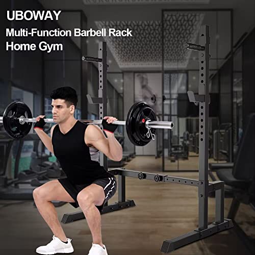 Uboway Barbell Rack Squat Stand Adjustable 550LBS Weight Lifting Home Gym Q332