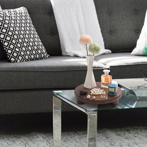 Wood Riser 2 Pack Round Wooden Pedestal Stand for Display G714