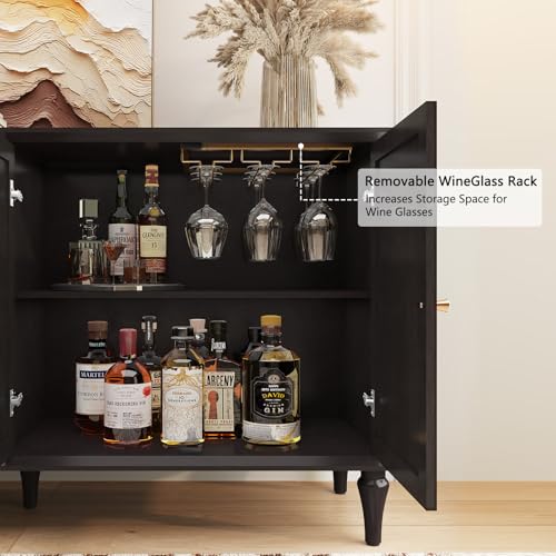 ARTPOWER Sideboard Buffet Cabinet with Storage, 58'' Mid-Century Modern, Brown M393886