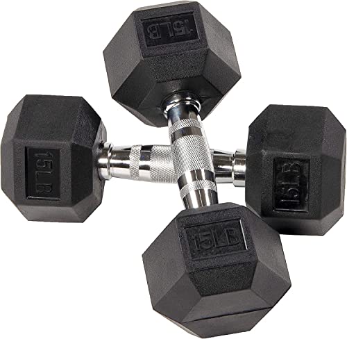 Rubber Coated Hex Dumbbell Weight Set R443