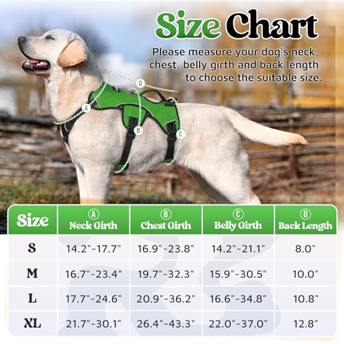 rabbitgoo Escape Proof Dog Harness, Soft Padded Reflective No Pull Vest, Large Dogs, S, Black S398647