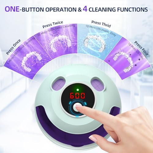 Ultrasonic Retainer Cleaner for Dentures, Mouth Guards, Braces, Jewelry, 200ML, 45kHz X607