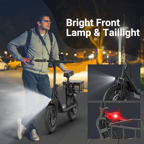 NAVIC Electric Scooter for Adults, Folding E-Scooter with Dual Braking and Dual Suspension B3040