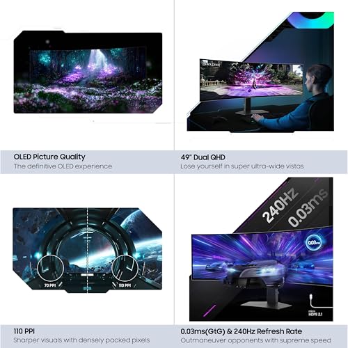 Samsung 49" Odyssey OLED G93SC Curved Gaming Monitor, 240Hz, QD-OLED U4685