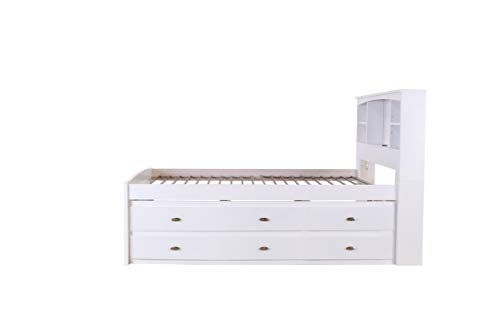Discovery World Furniture White Full Bookcase Bed with 6 Drawers Z895159