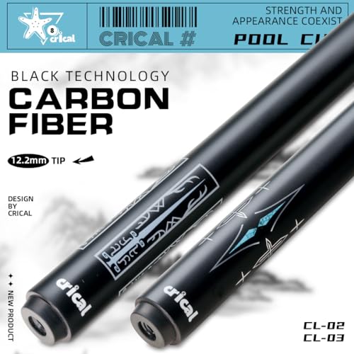 CRICAL Carbon Fiber Pool Cue Stick 58" with 12.5mm Tip J317692