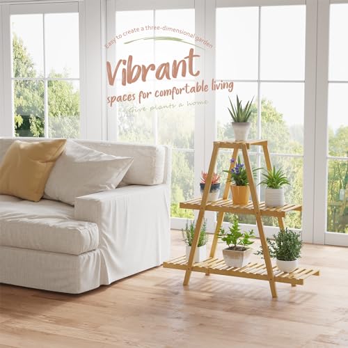 Bamboo 3 Tier Plant Stand Indoor Outdoor G488