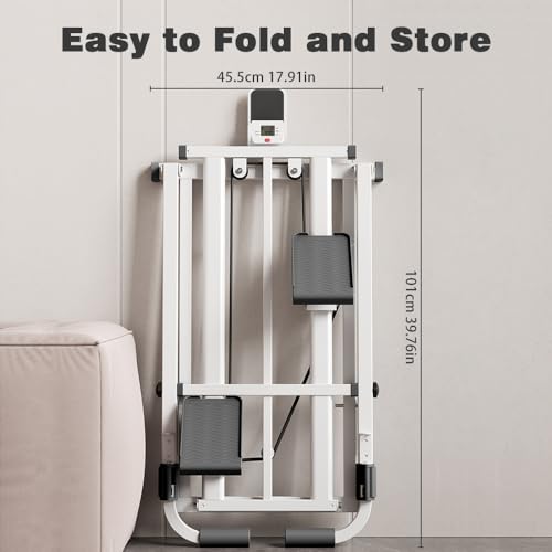 Foldable Stair Stepper Machine with Handles for Home Cardio, Low Impact Workout Equipment W114