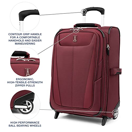 Travelpro Maxlite 5 Softside Expandable 2 Wheel Carry-On Luggage, Burgundy, 22-Inch Q6258