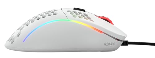 Glorious Model D Wired Gaming Mouse - 68g Honeycomb RGB Ergonomic, Matte White M160012