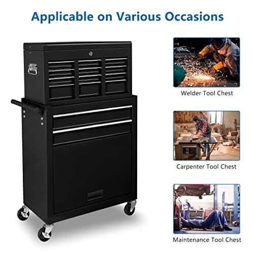 TUFFIOM 5-Drawer Rolling Tool Chest with Lockable Wheels X4579
