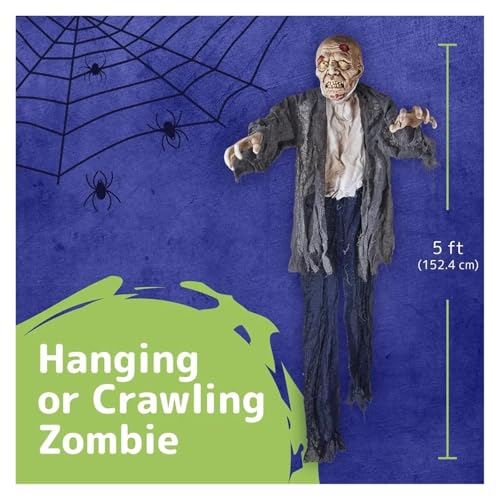 Halloween Hanging Zombie Outdoor Prop with Flowing Robe Q777126