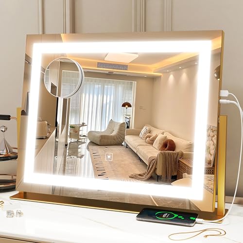 Vanity Mirror with Lights, 12.6"×15" LED Makeup Mirror, Touch Control Dimmable D52089
