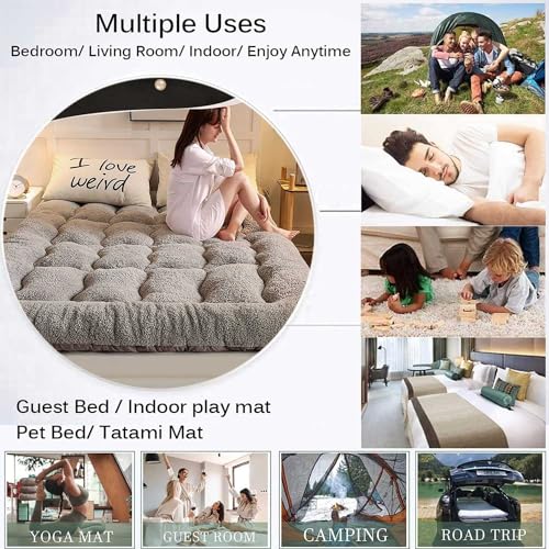 Futon Mattress Japanese Floor Mattress Full Size, Breathable Folding Sleeping Pad Y804