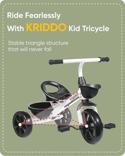 KRIDDO Kids Tricycle for Toddlers Age 2-5 Years, Blue P72011